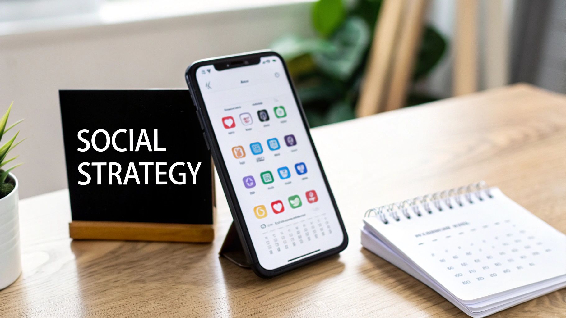 A person managing social media content on a phone and laptop