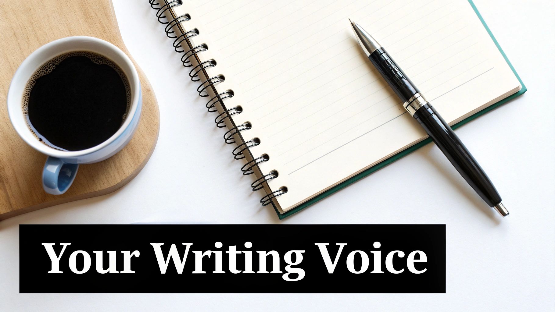 A person writing in a journal, surrounded by books and a warm light, representing the personal journey of finding one's writing voice.