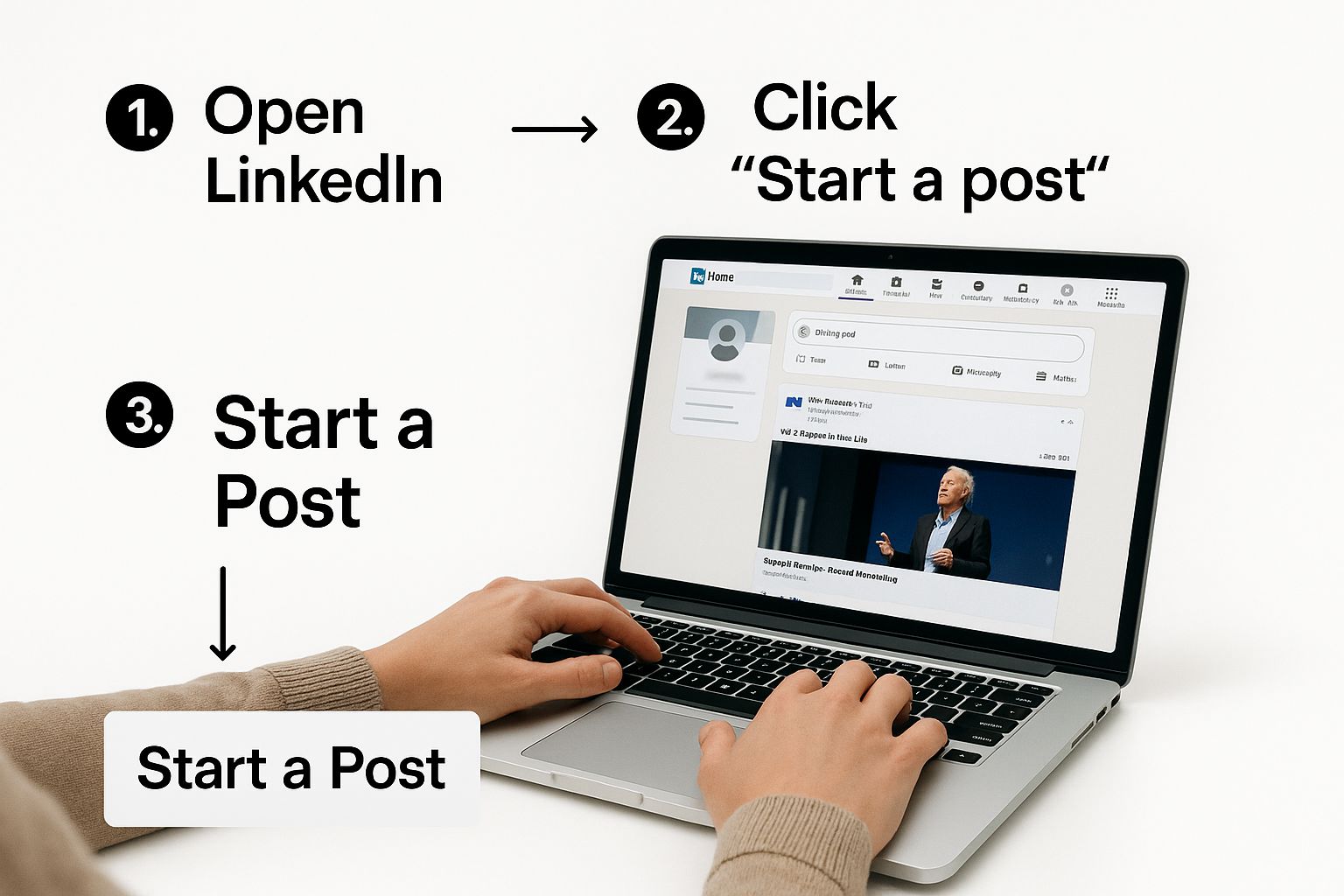 Infographic about how do you make a post on linkedin