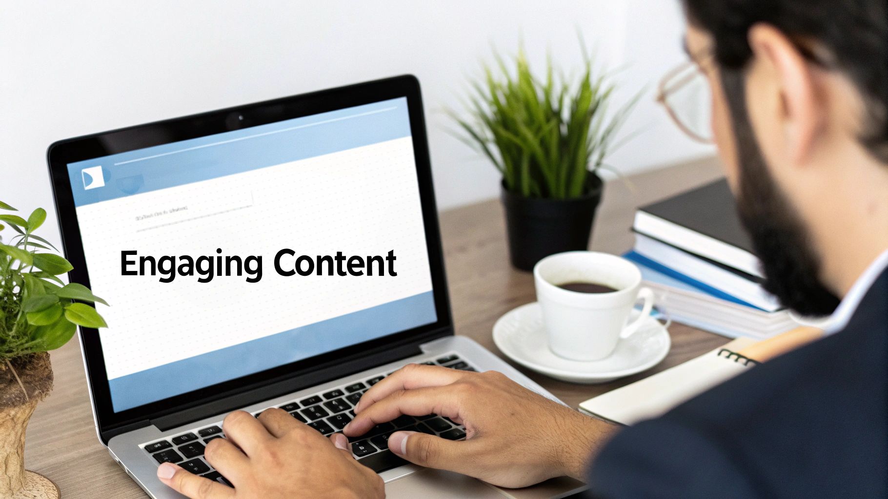 Image of content planning on laptop