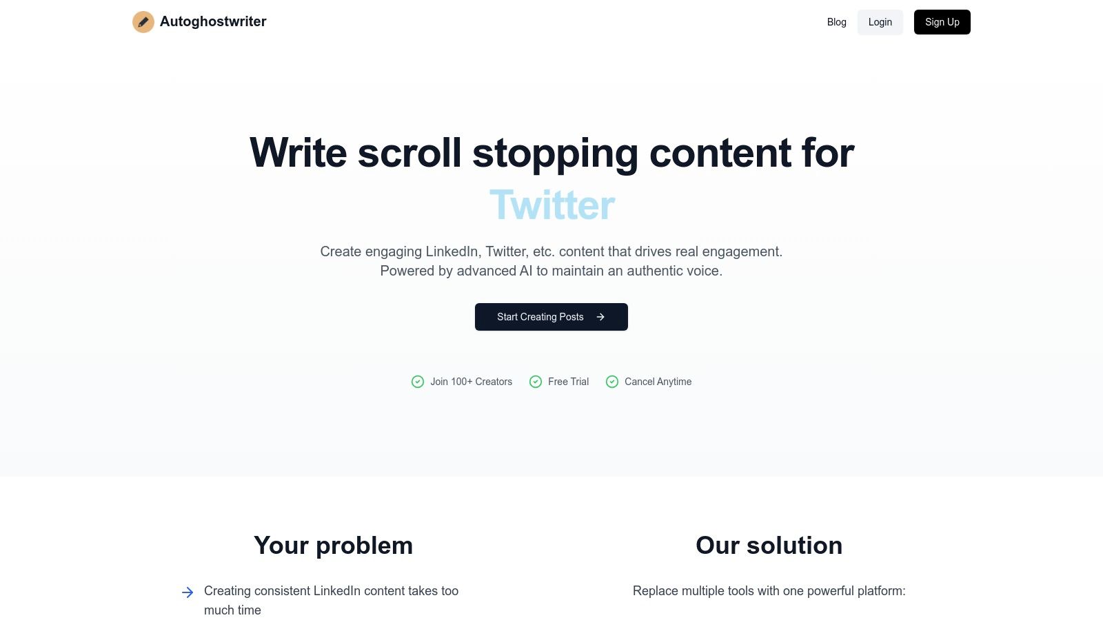 autoghostwriter platform interface showing content creation tools
