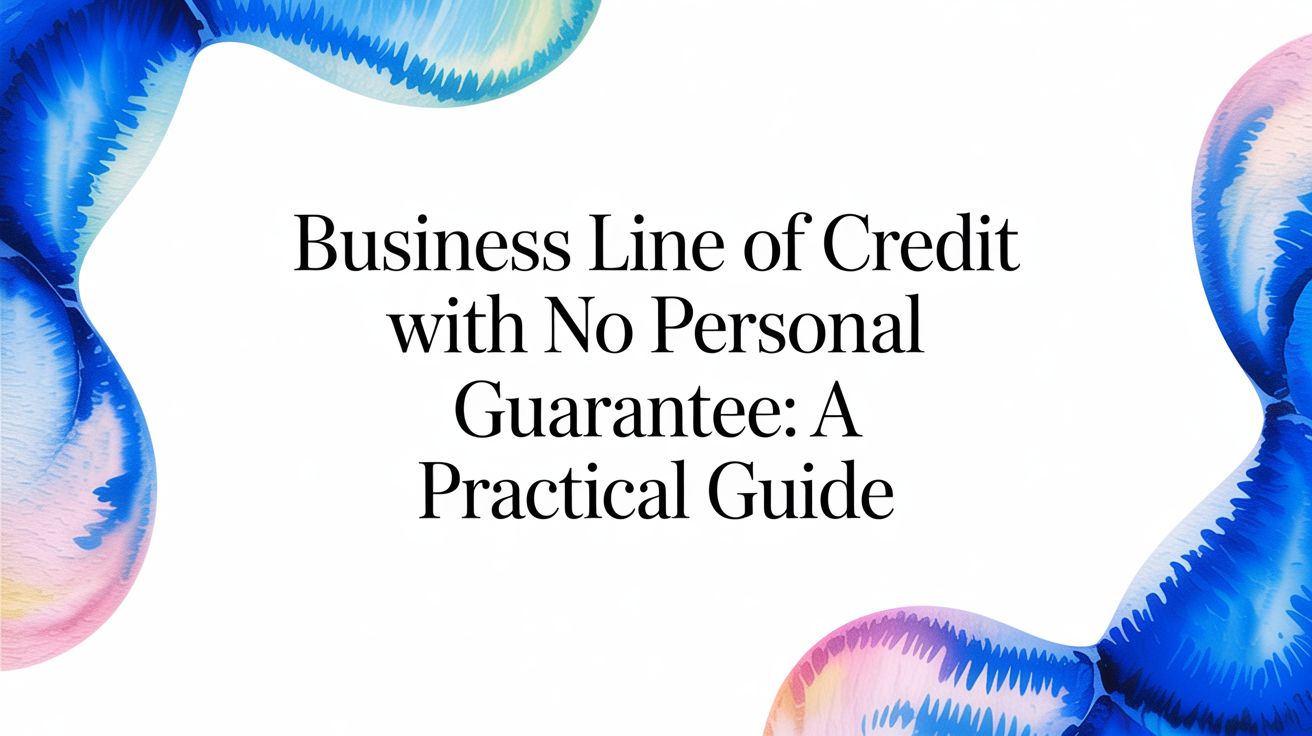Business Line of Credit with No Personal Guarantee: A Practical Guide
