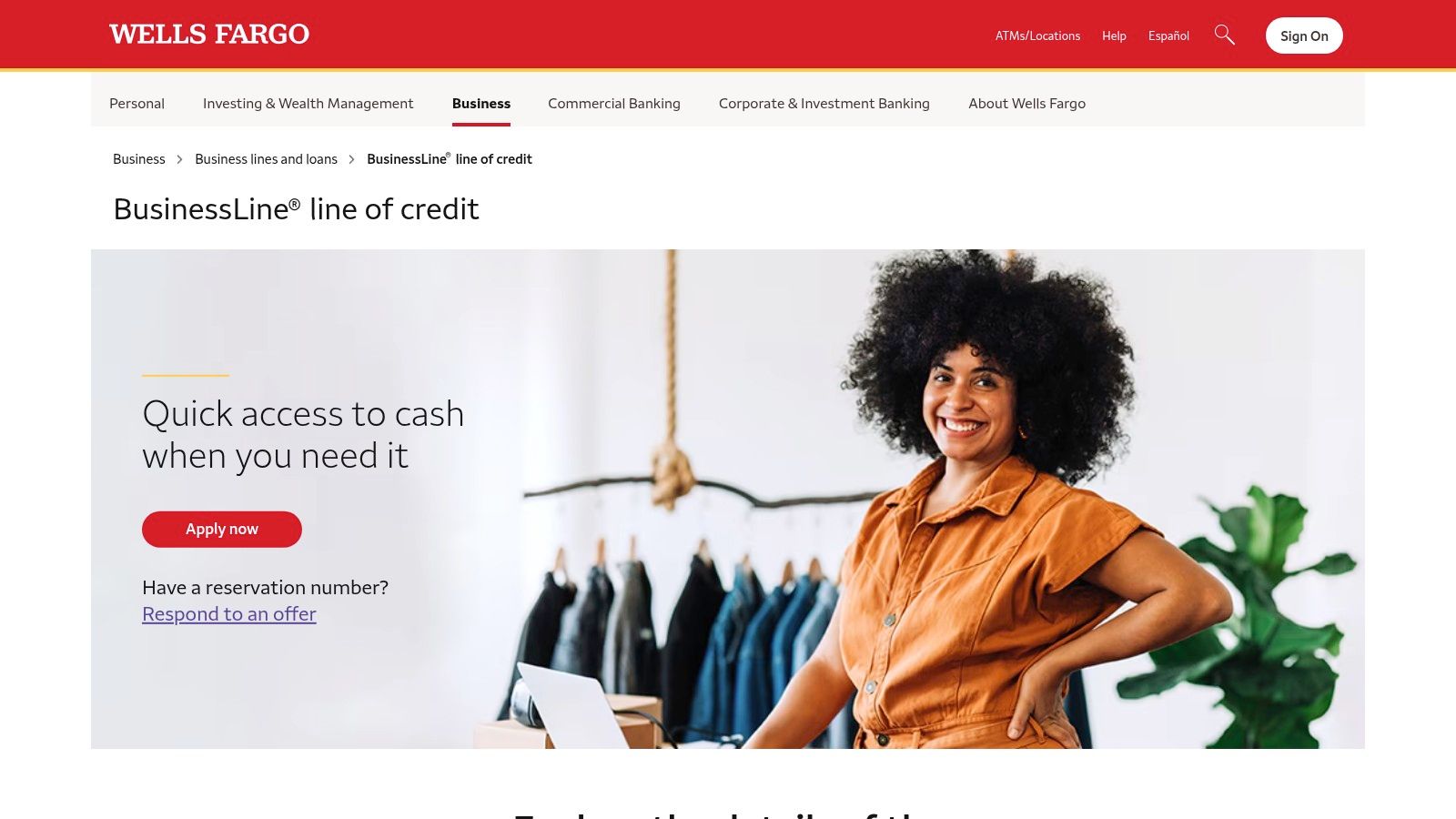 Wells Fargo (BusinessLine and Prime Line of Credit)