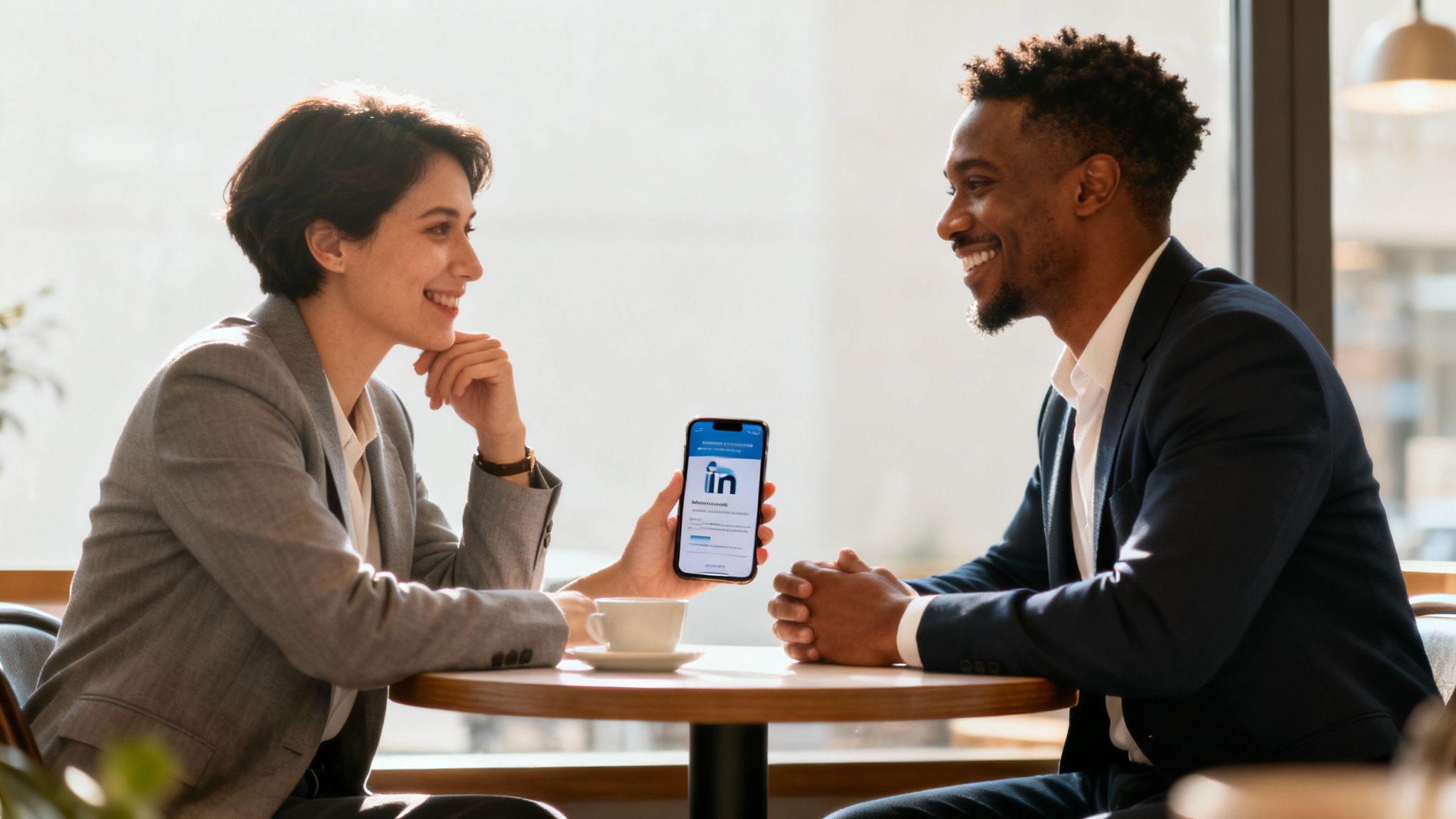 Master how to use linkedin for job search: Tips for Students 3 People networking and shaking hands in a professional setting