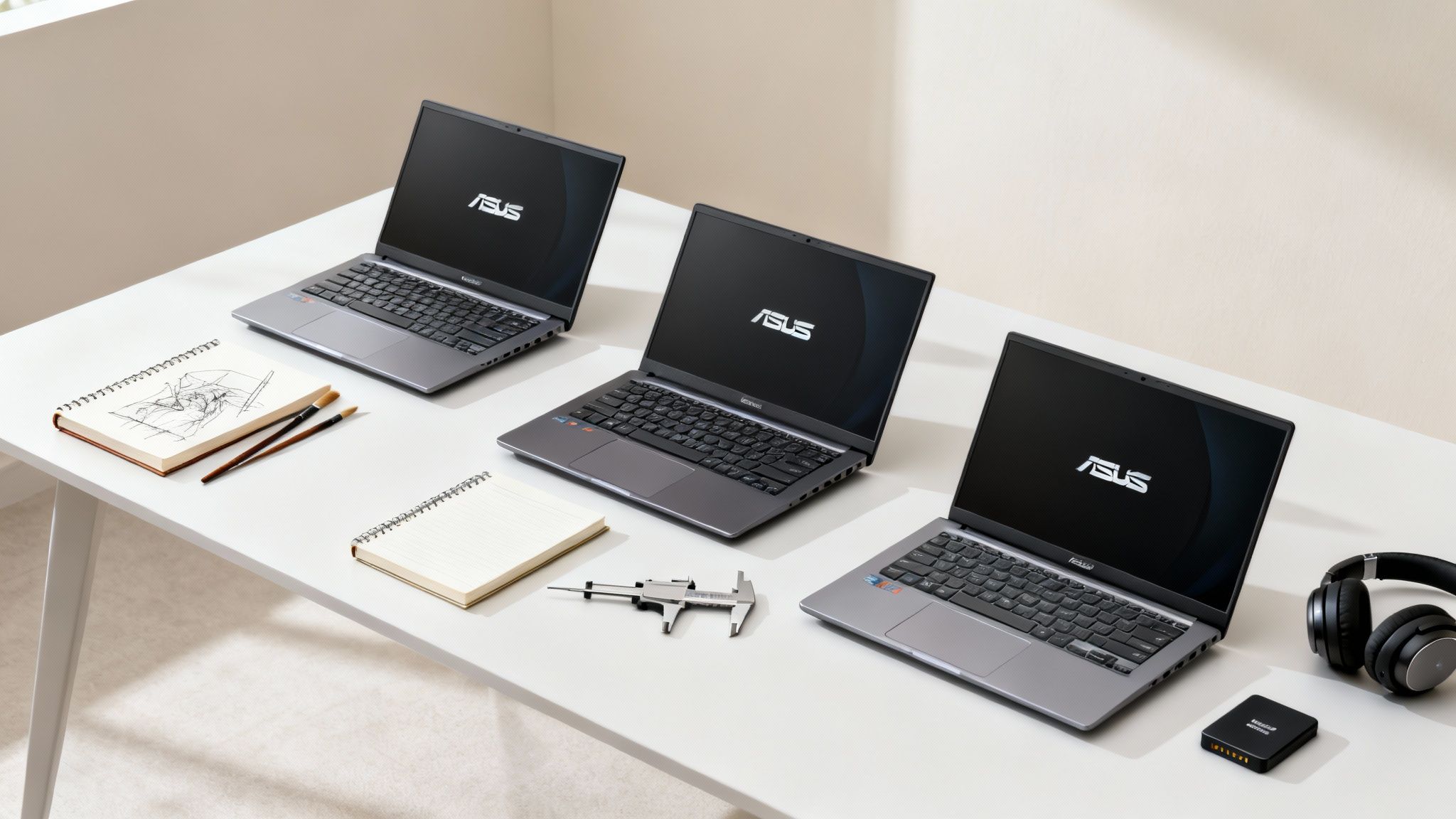 student discount asus laptops: ASUS Laptops Savings Guide 3 A student sitting at a desk and using their ASUS laptop for studying.