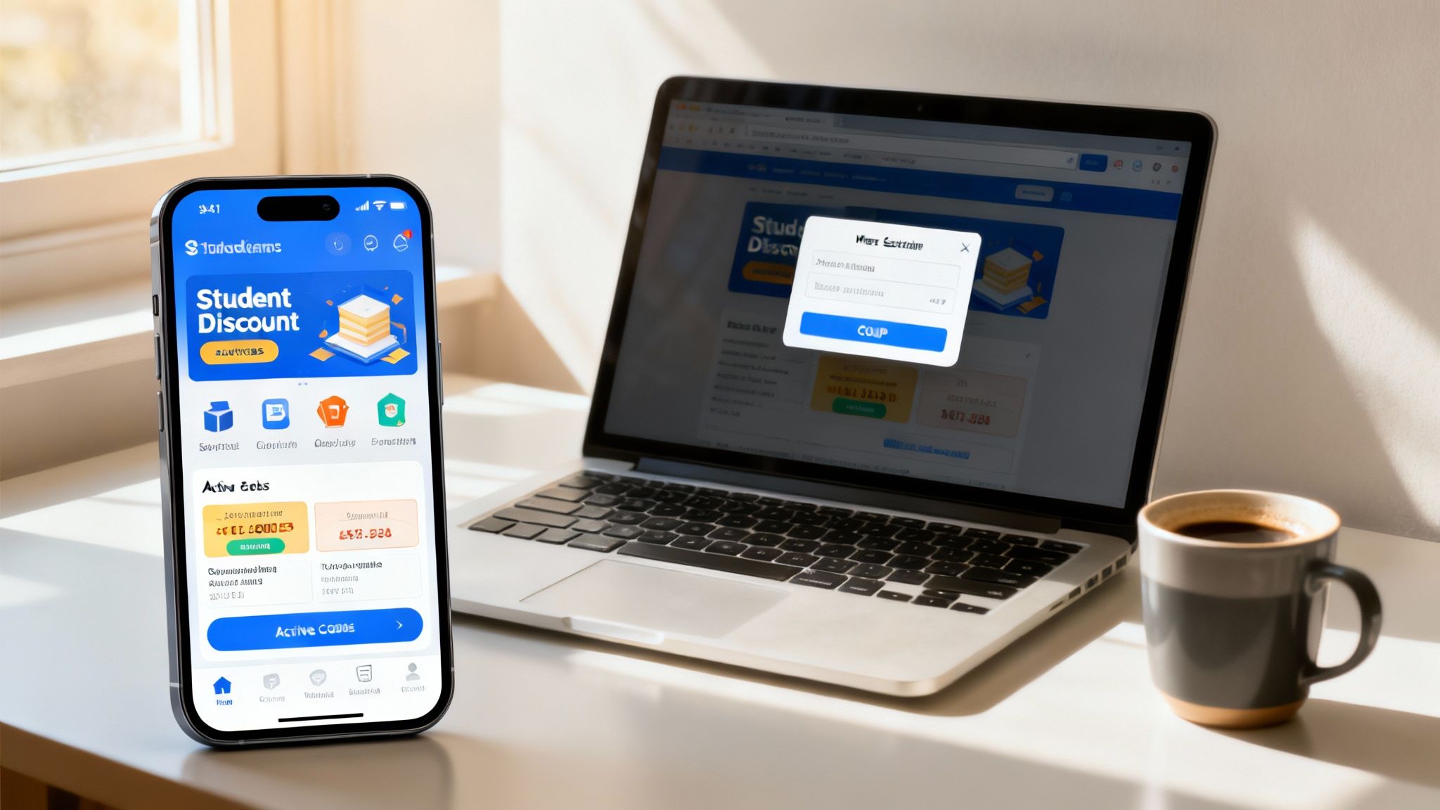 Students using phones to find clothing deals