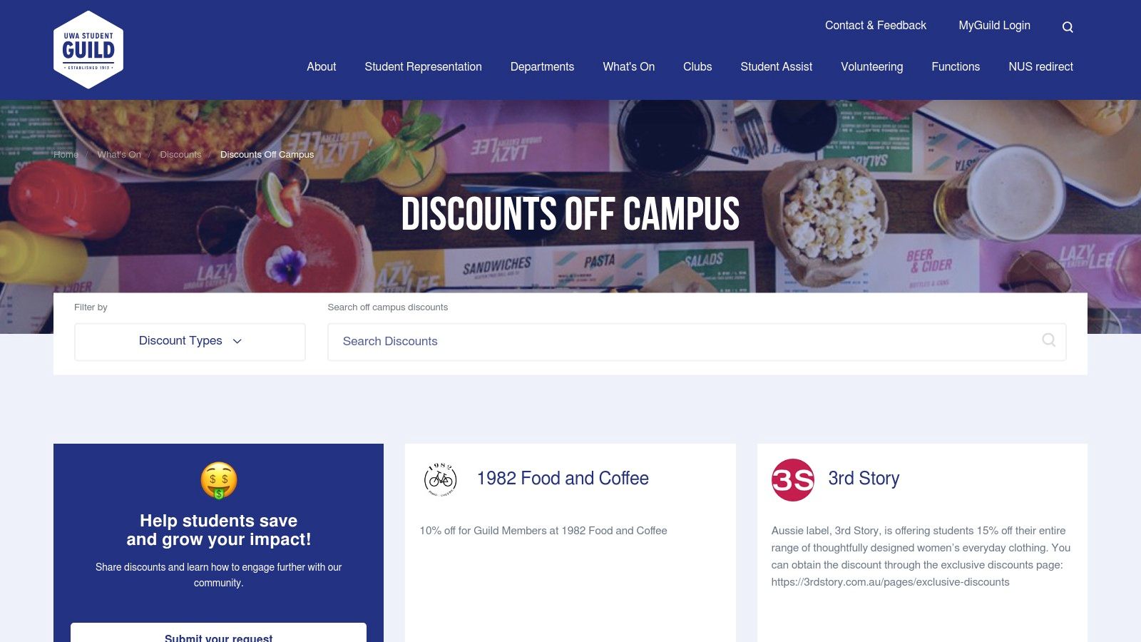 UWA Student Guild – Off-Campus Discounts