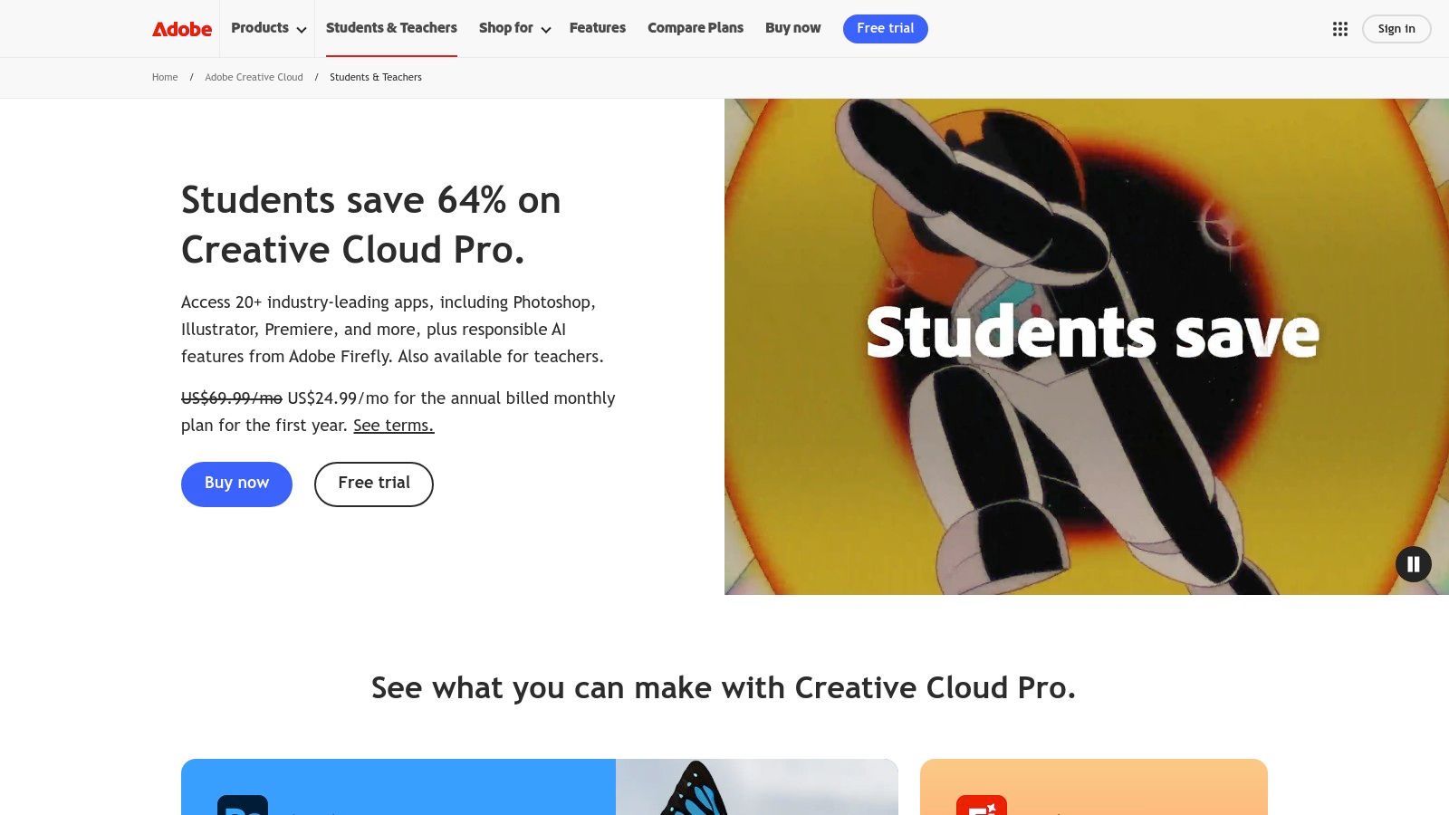 Adobe Creative Cloud for Students & Teachers