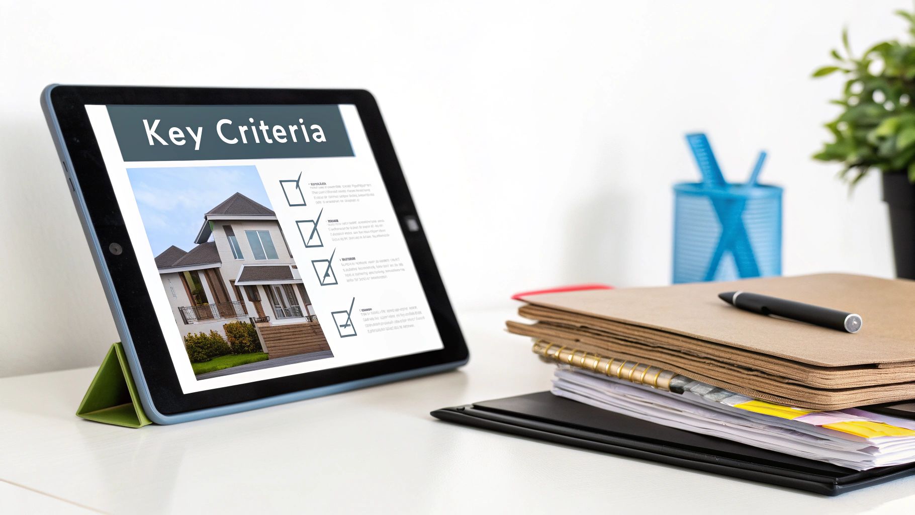 A person using a calculator and laptop with spreadsheets, evaluating criteria for accounting software.