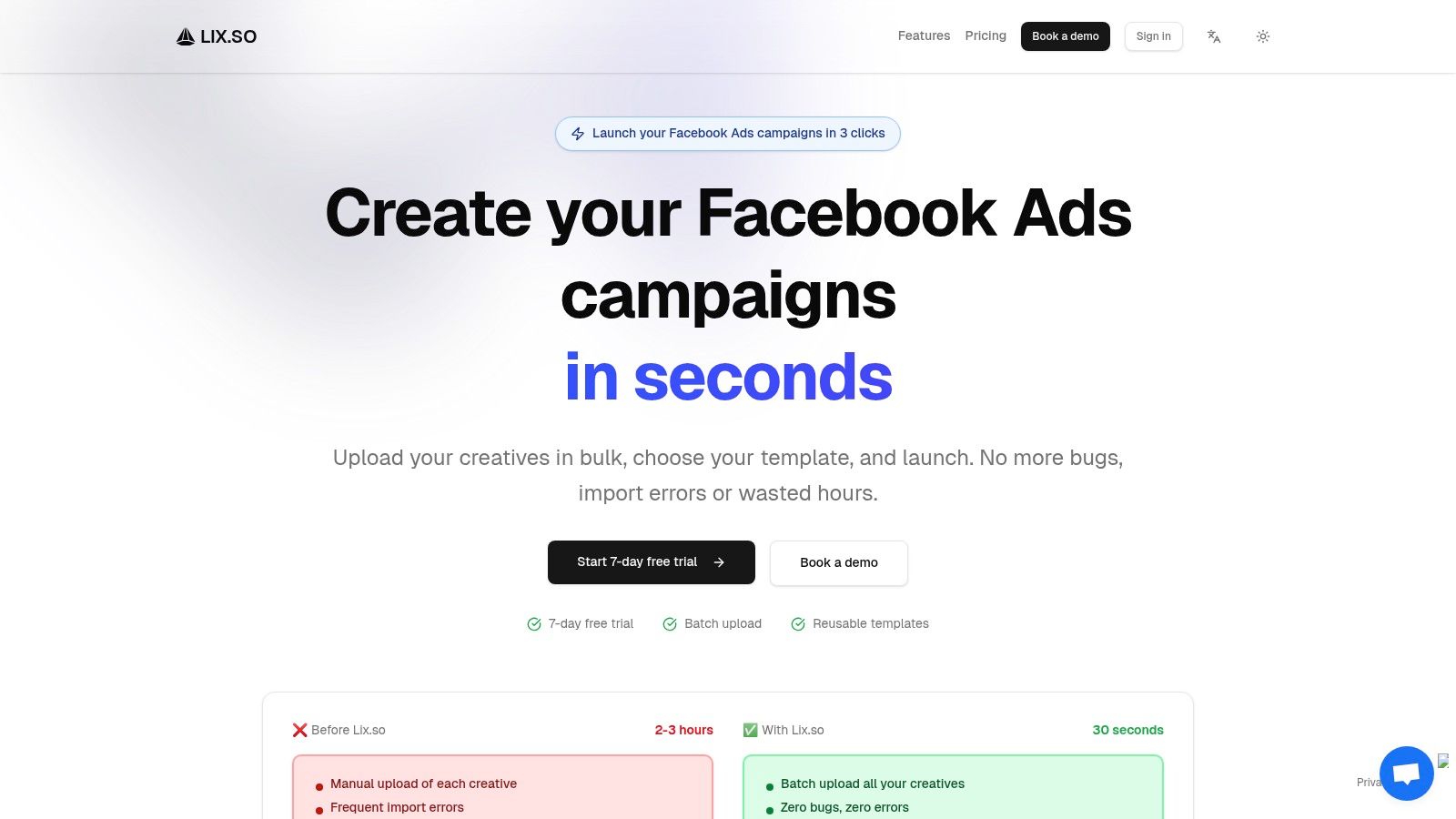 Lix.so platform interface showing campaign setup and automation features