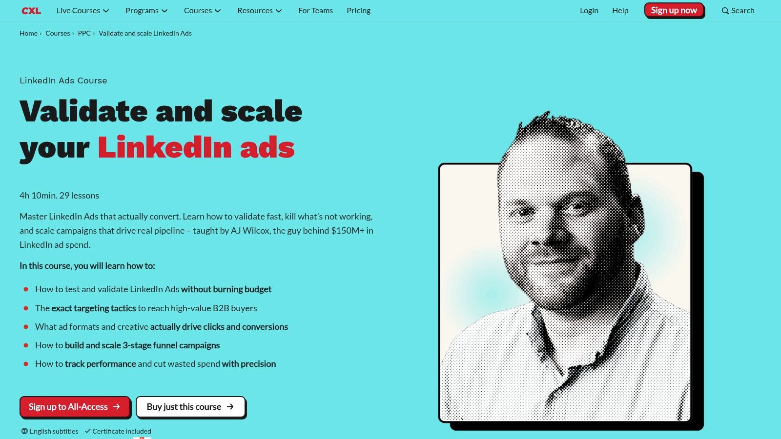 CXL Institute – LinkedIn Ads Courses and Webinars