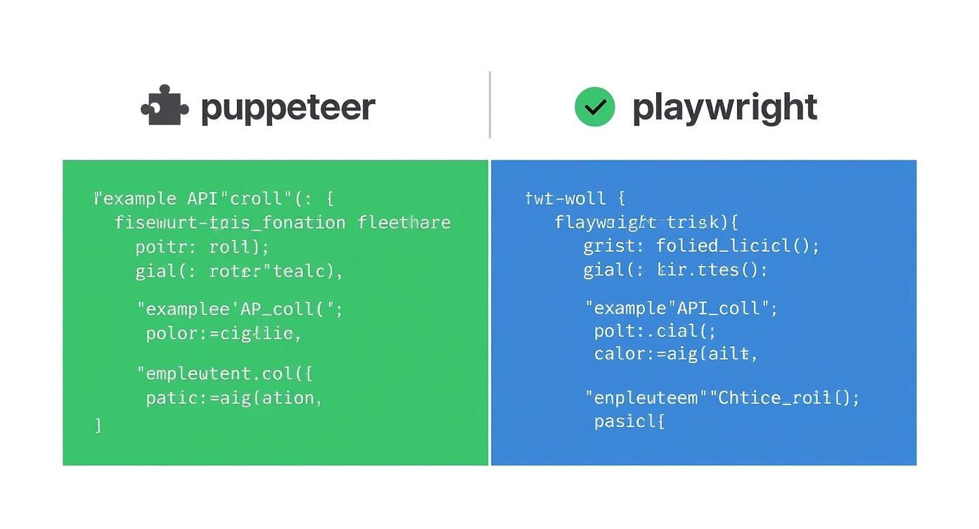 Infographic about puppeteer vs playwright