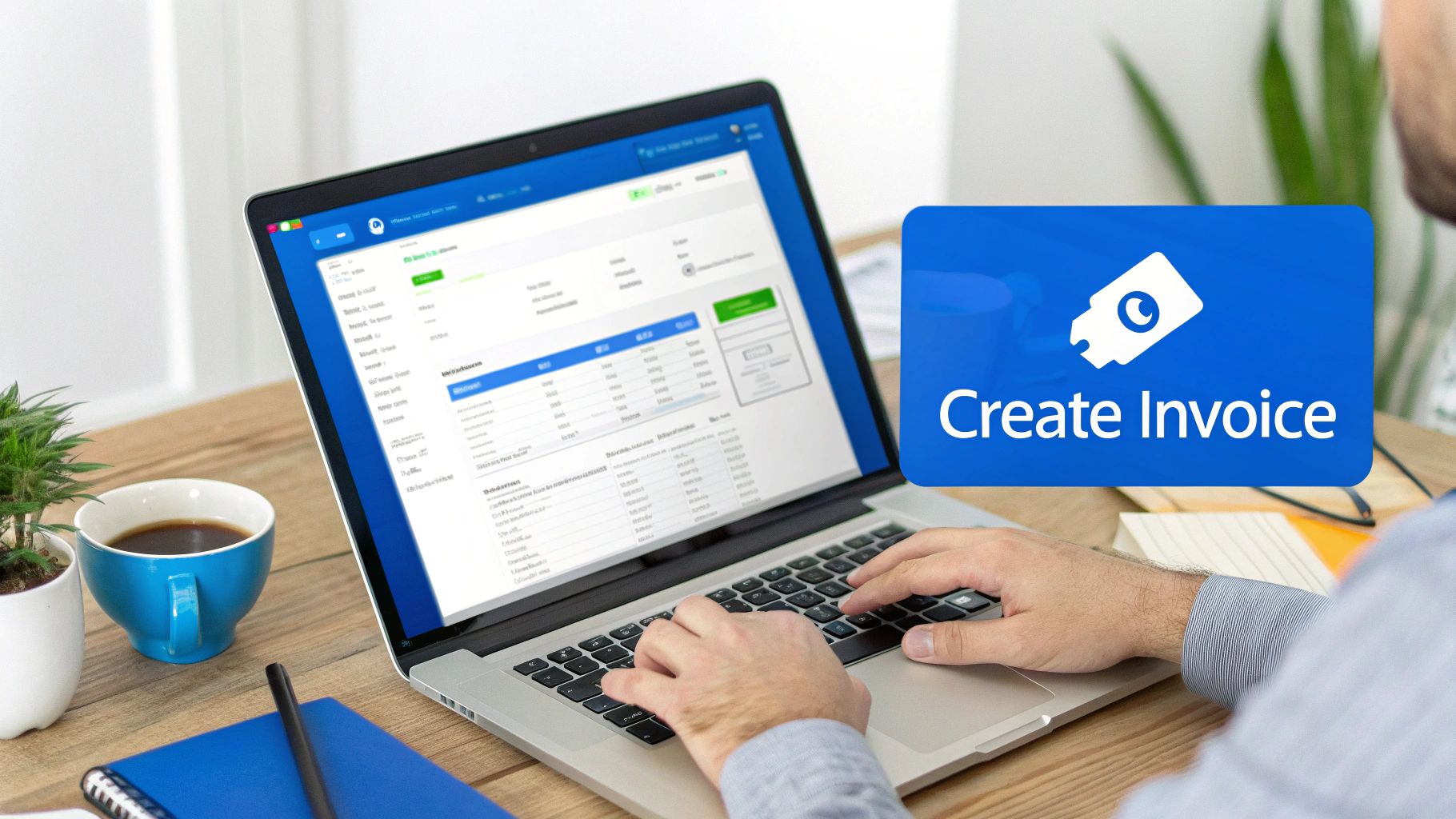 A screenshot of the QuickBooks Online invoice creation screen.