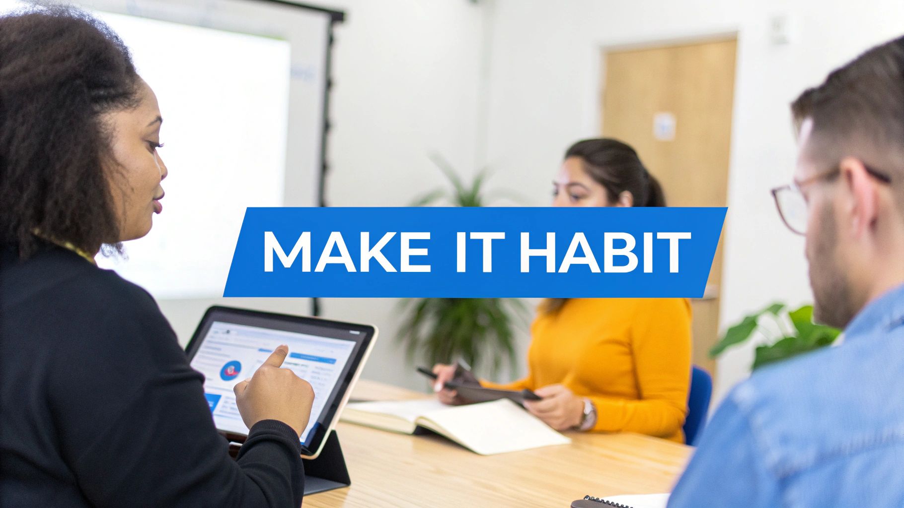 A person at a desk looking thoughtfully at a computer screen, with sticky notes on the wall, representing the challenge of organizing and tracking complex work.