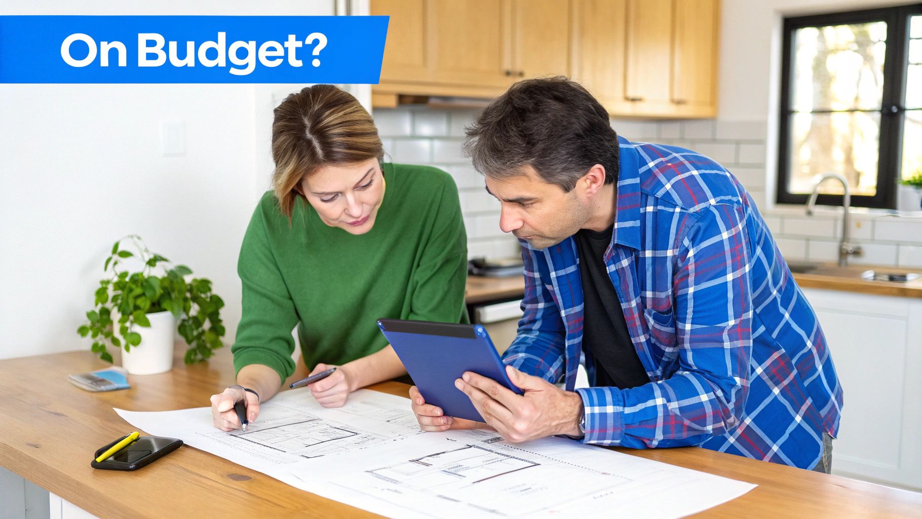 A person pointing at charts on a computer screen, analyzing project data.