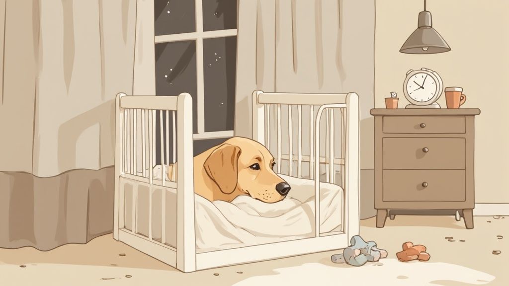 A comfortable dog bed in a cozy corner of a room, creating a perfect sleep sanctuary.