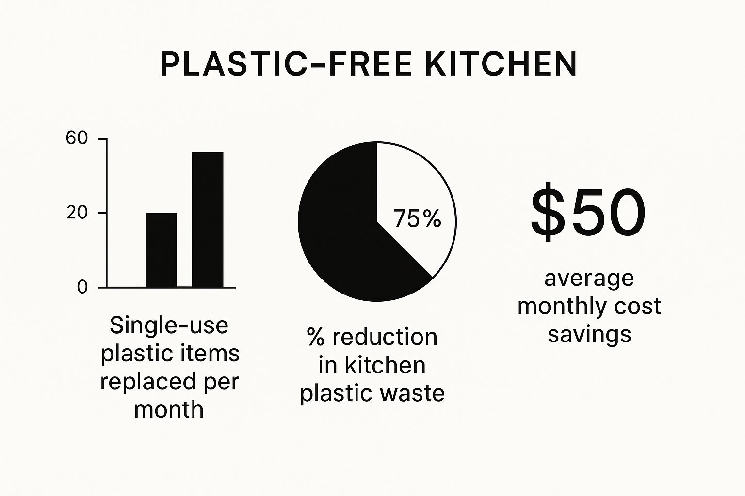 Infographic about plastic free kitchen