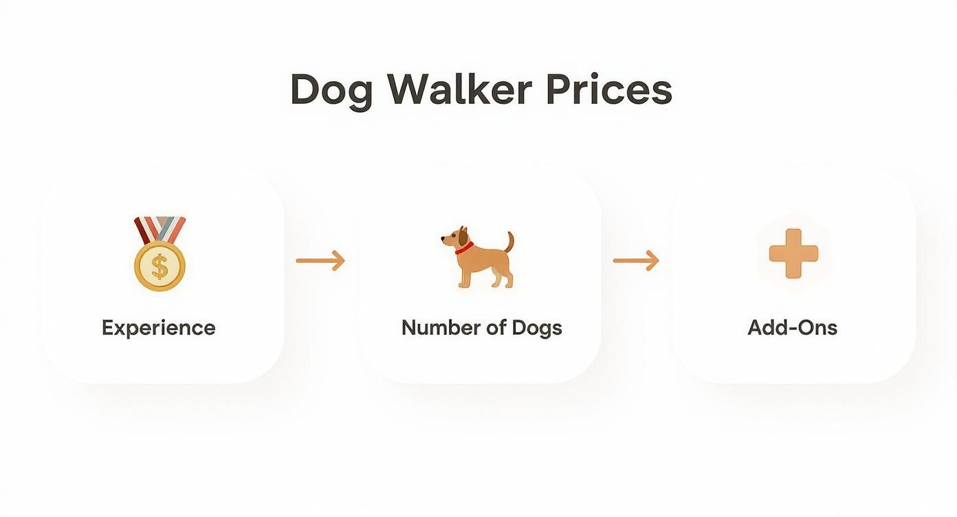 Infographic about dog walker rates per hour