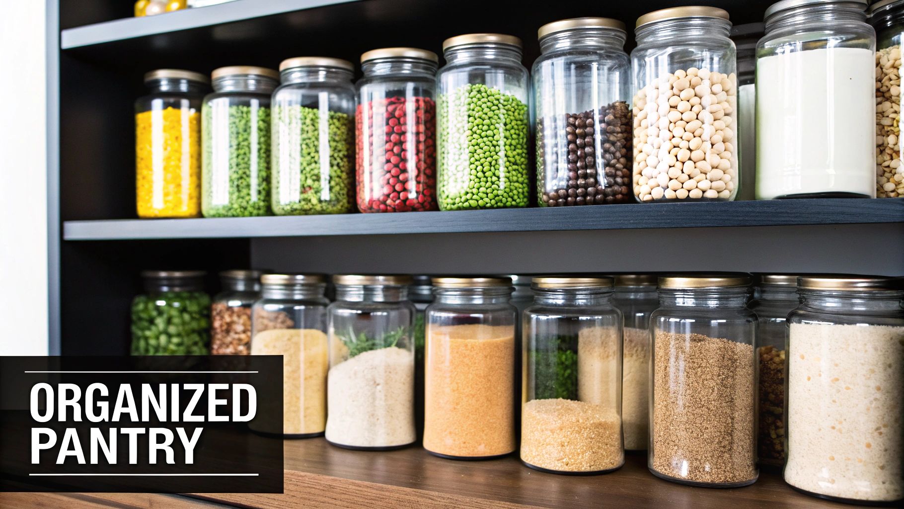 Glass jars with food