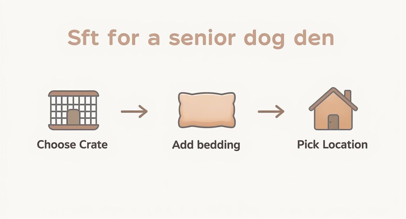 Infographic about crate training an older dog