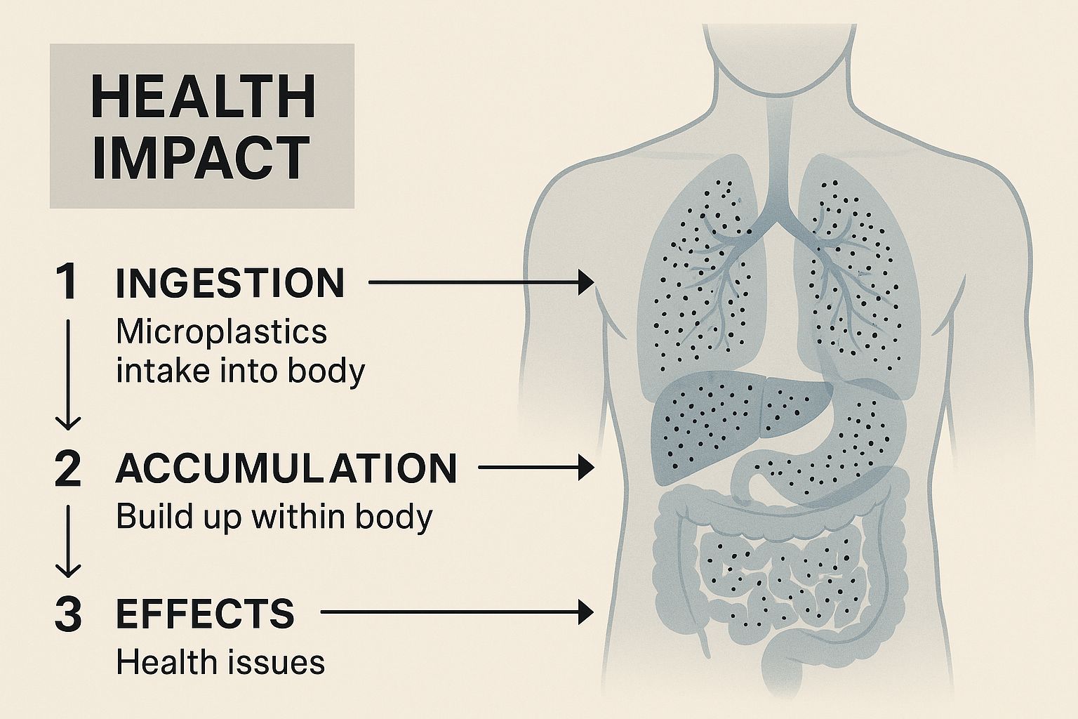 Infographic about microplastics health effects