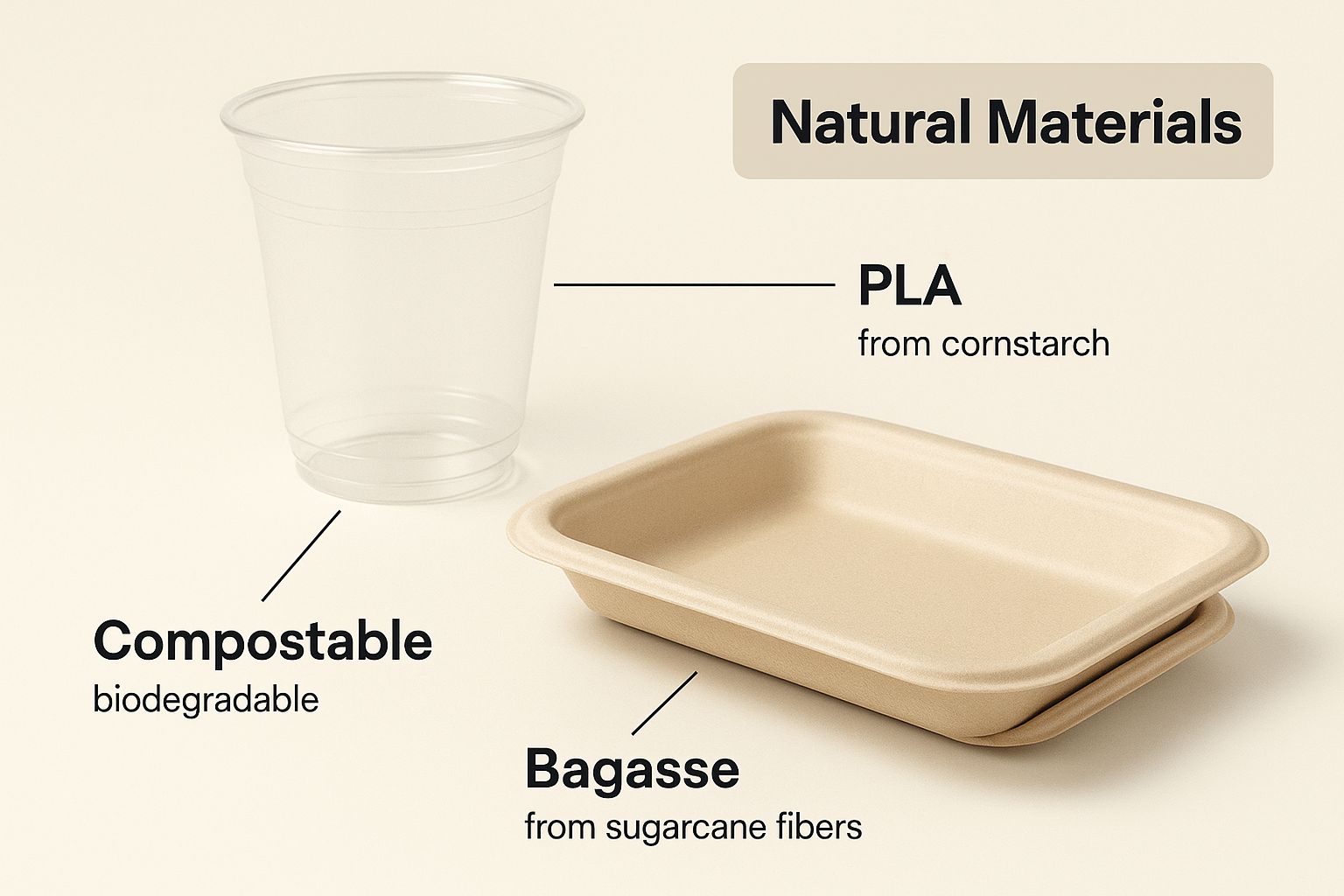 Infographic about compostable packaging for food
