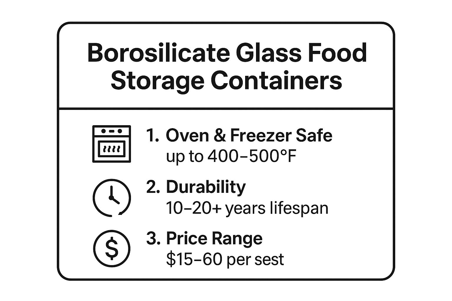 Infographic showing key data about Glass Food Storage Containers with Airtight Lids