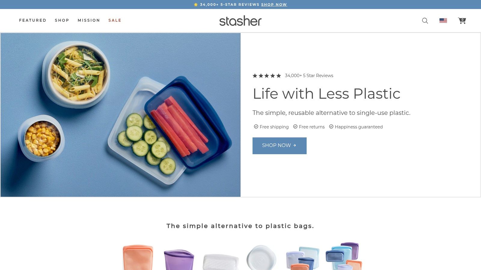 Stasher Reusable Silicone Food Storage Bags