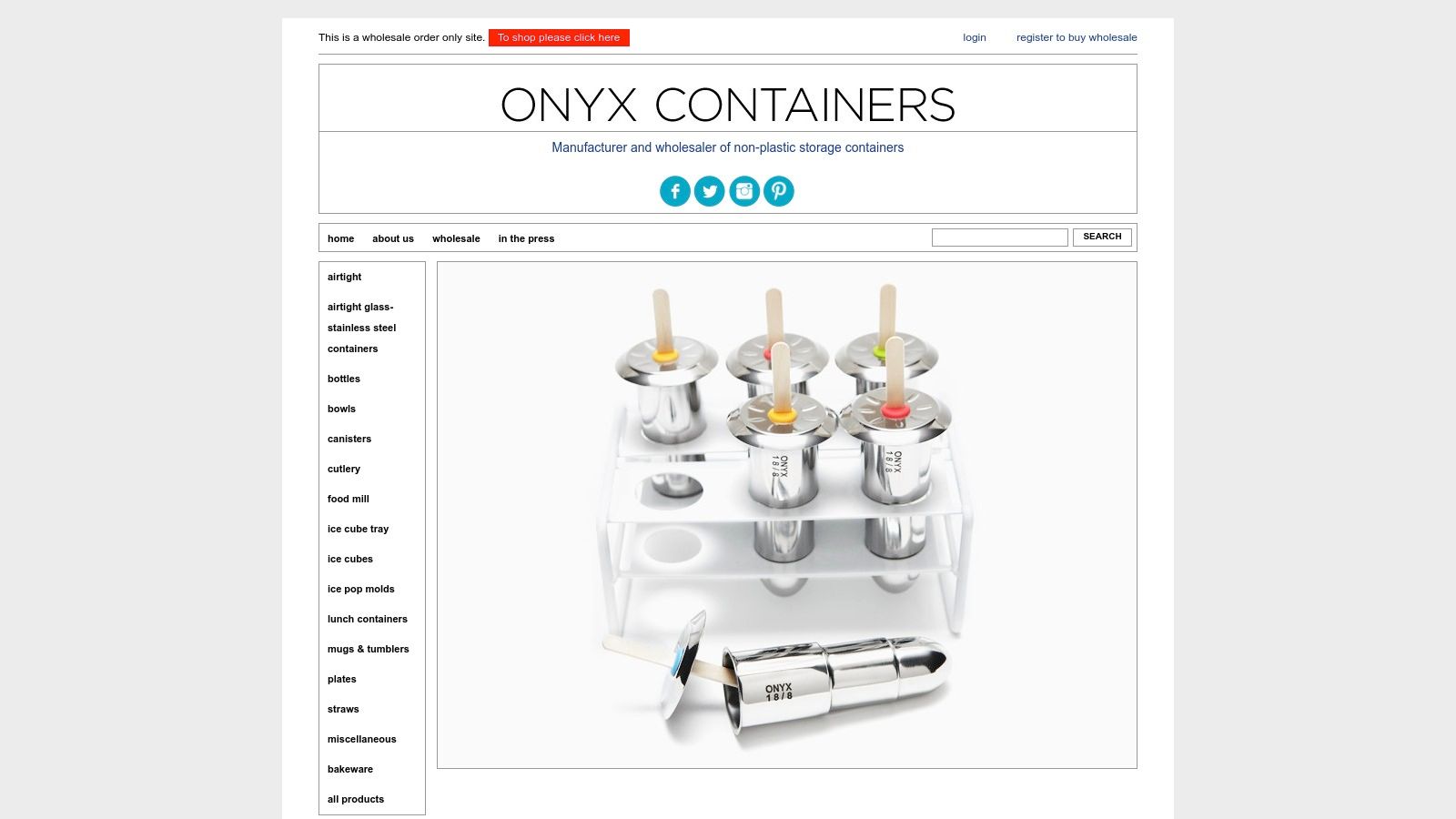 Onyx Stainless Steel Food Storage Containers