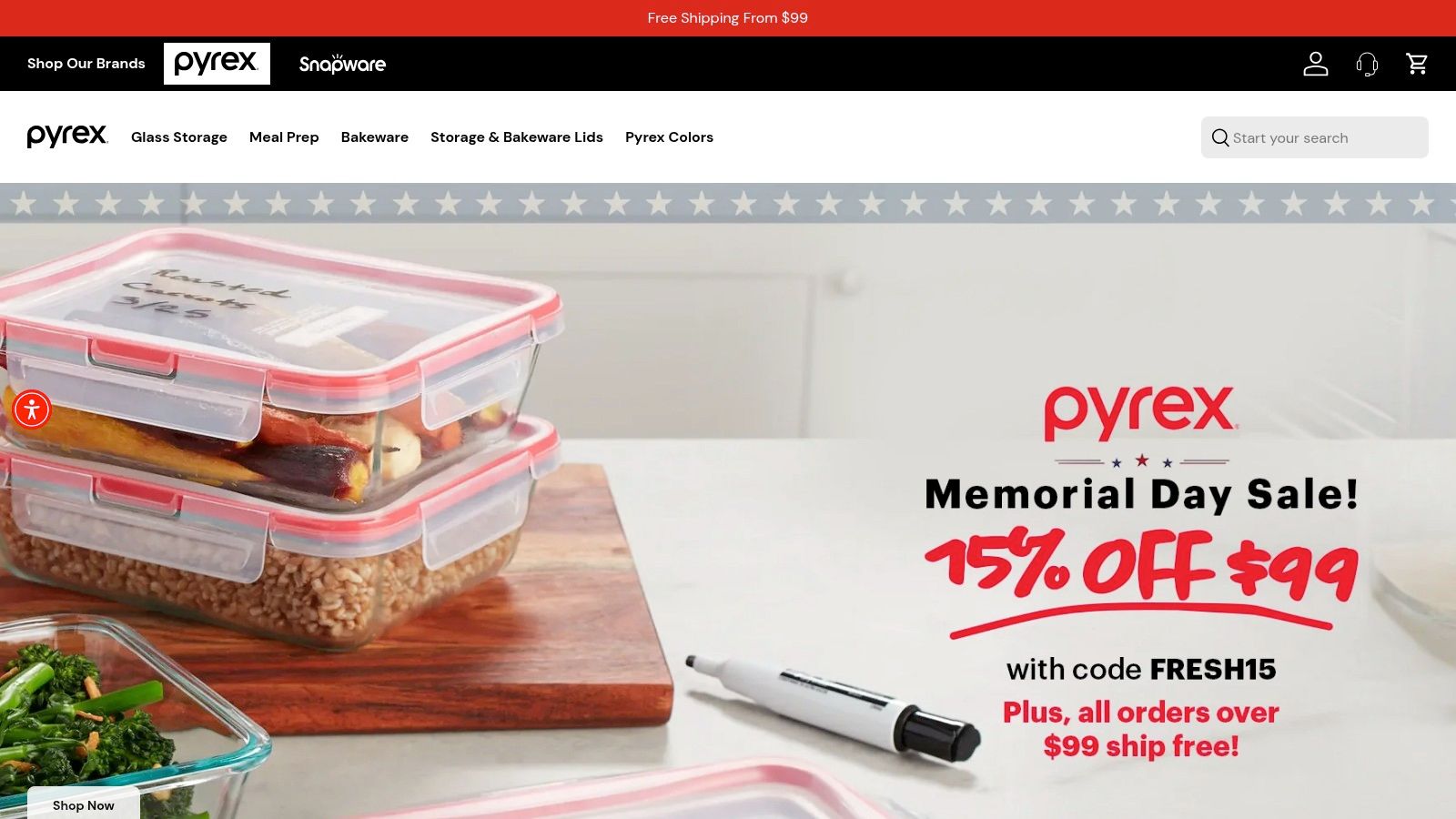 Pyrex Glass Food Storage Containers