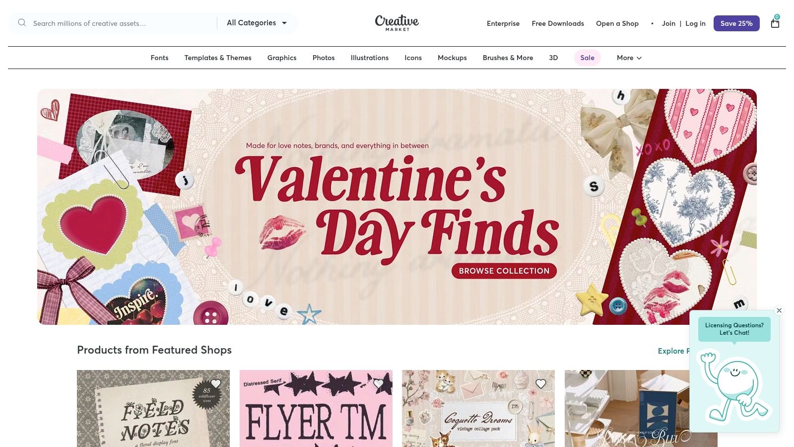 Uma captura de tela de um modelo de proposta de design de interiores disponível no Creative Market, mostrando um layout limpo e moderno com espaços reservados de imagem e seções de texto.