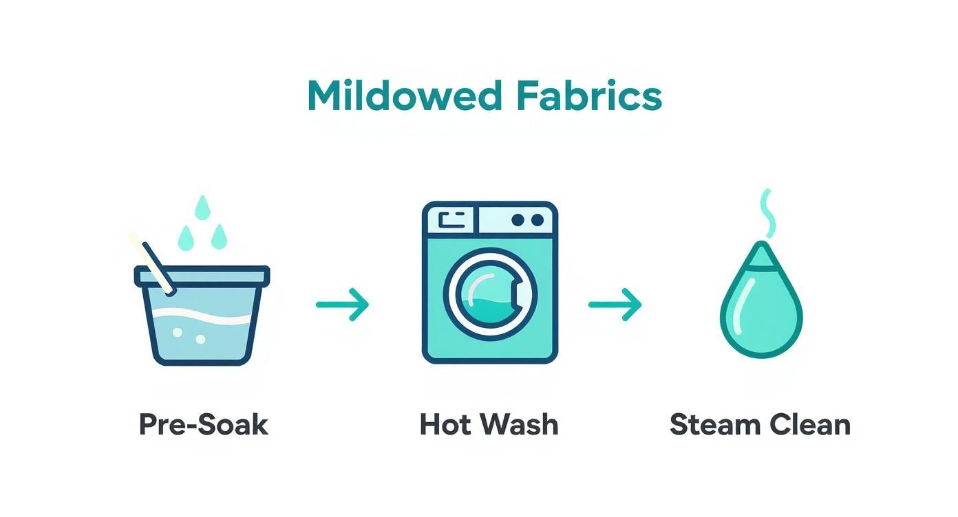 Infographic about how to remove mildew smell