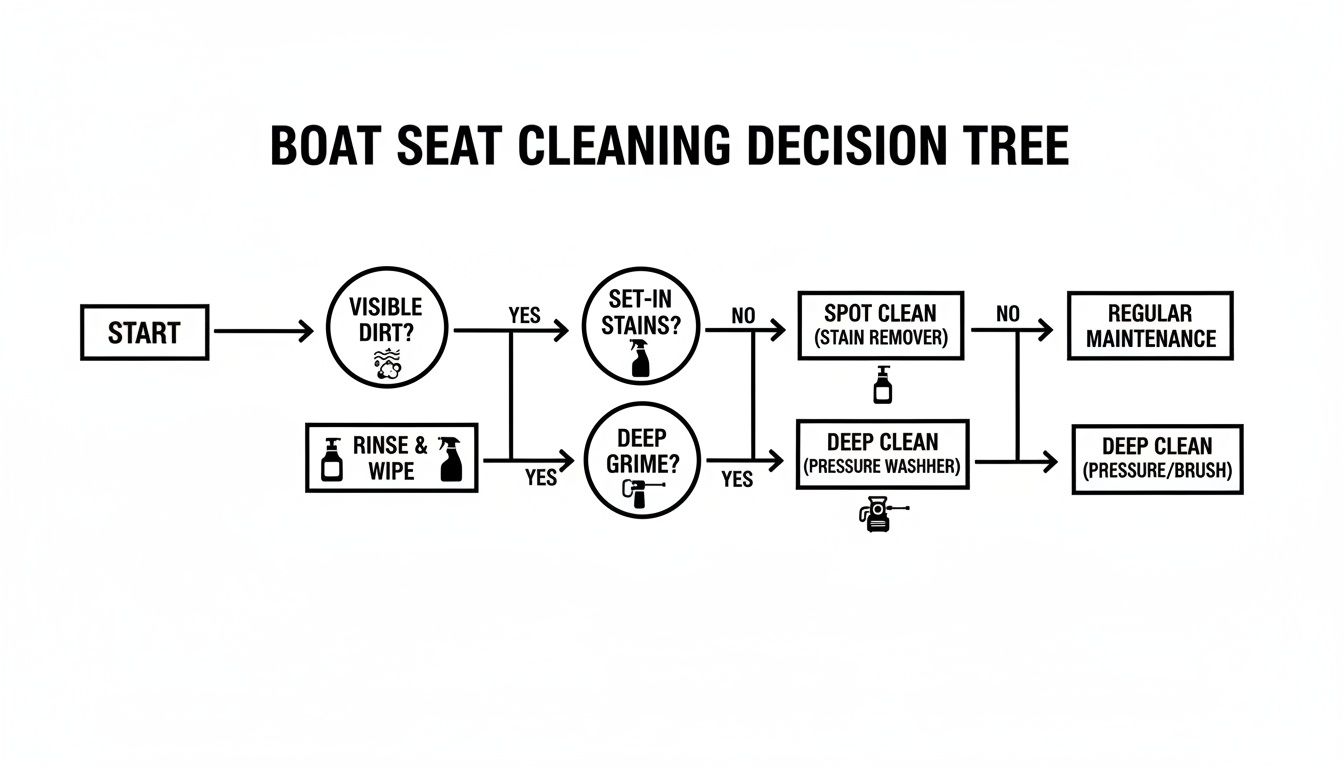 Infographic about best way to clean boat seats