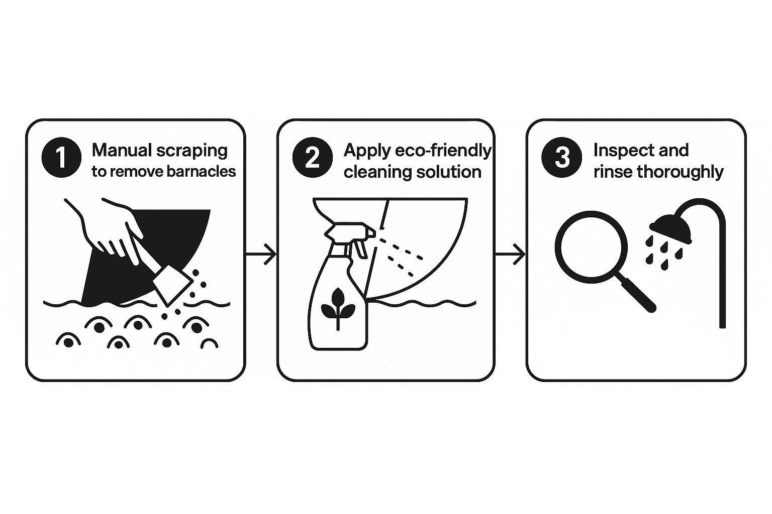 Infographic about how to clean a boat hull