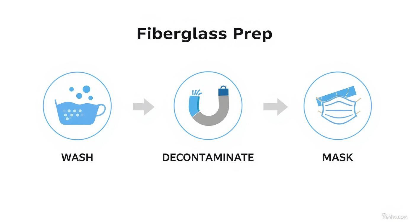 Infographic about how to polish fiberglass