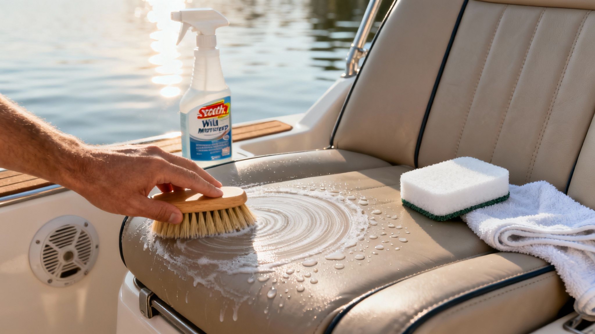 Boat Seats Cleaned with Soap and Water