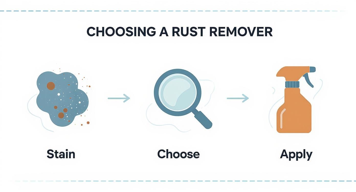 Infographic about how to remove rust stains
