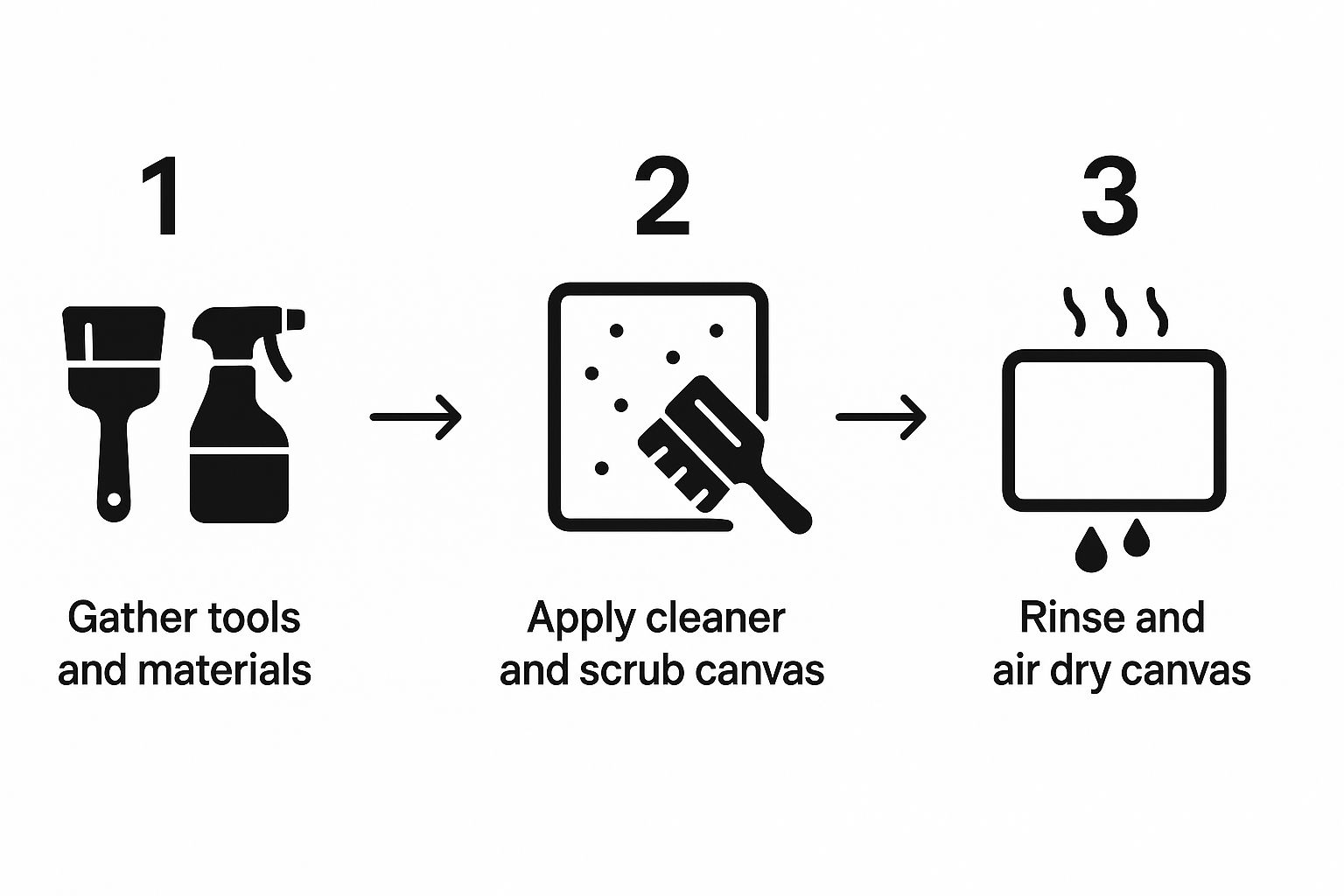 Infographic about boat canvas cleaning