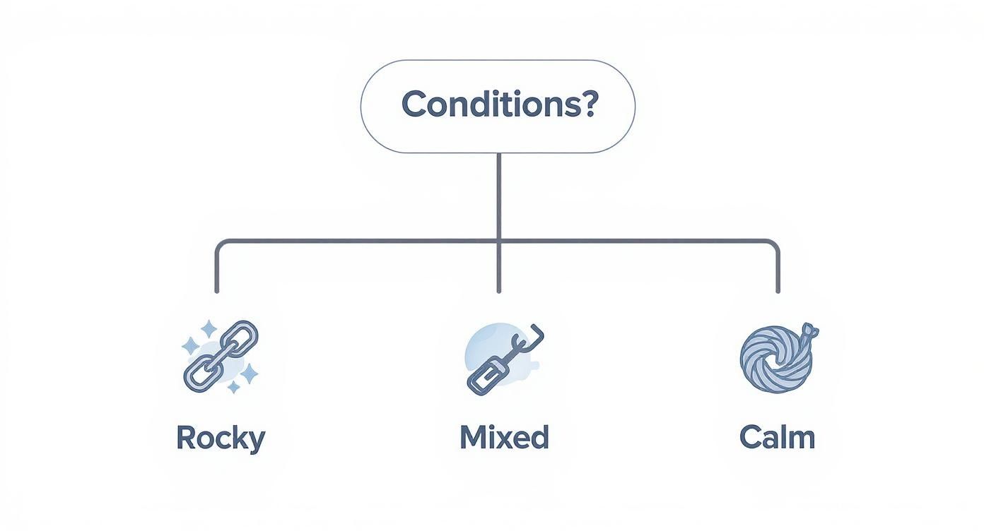 Infographic about boat anchor system
