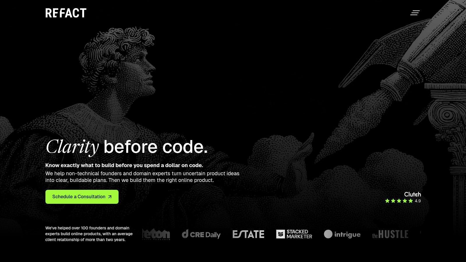 Screenshot from https://refact.co