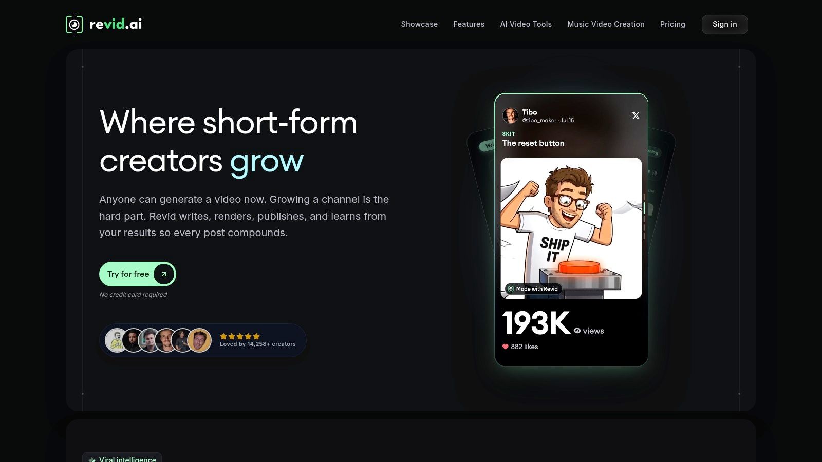 Screenshot from https://www.revid.ai