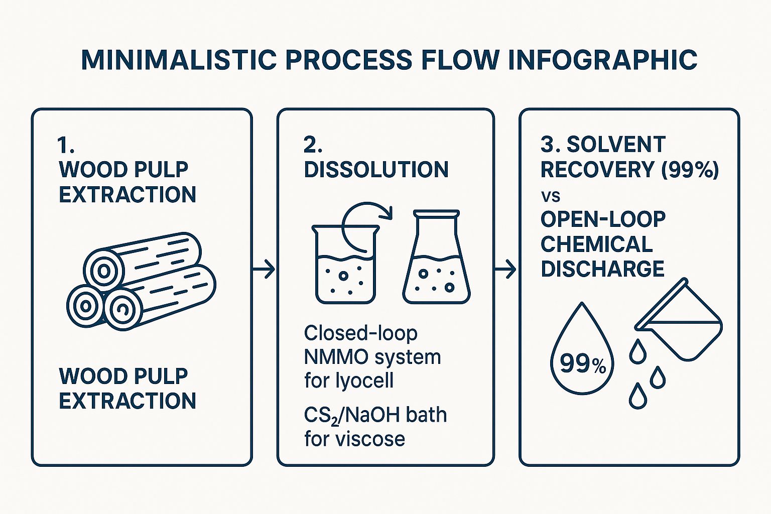 Infographic showing key data about Production Process and Fiber Origin