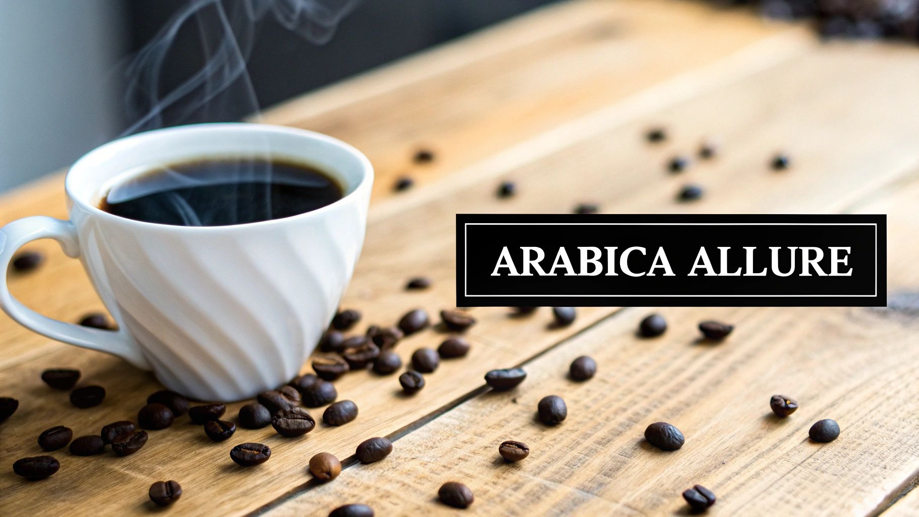 Close-up of freshly roasted Arabica coffee beans in a burlap sack