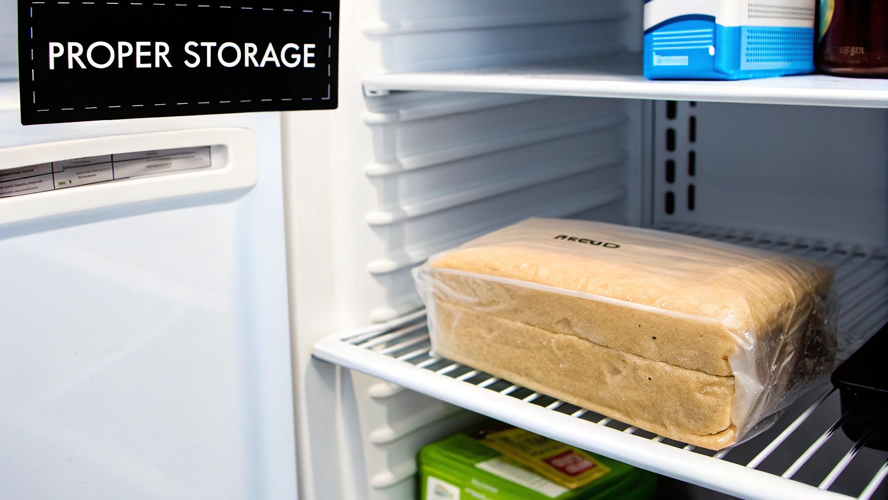 Fresh baking yeast wrapped and ready for storage