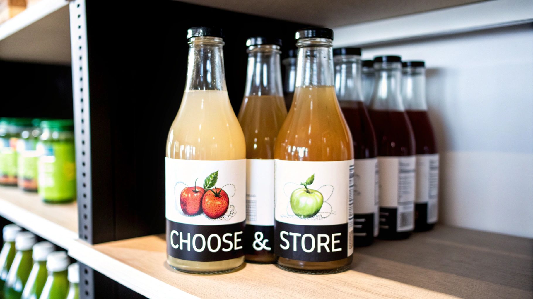 Person holding a bottle of cloudy organic apple cider vinegar