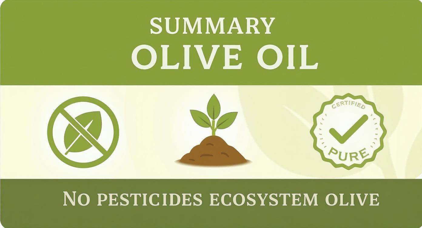 Infographic about organic olive oil