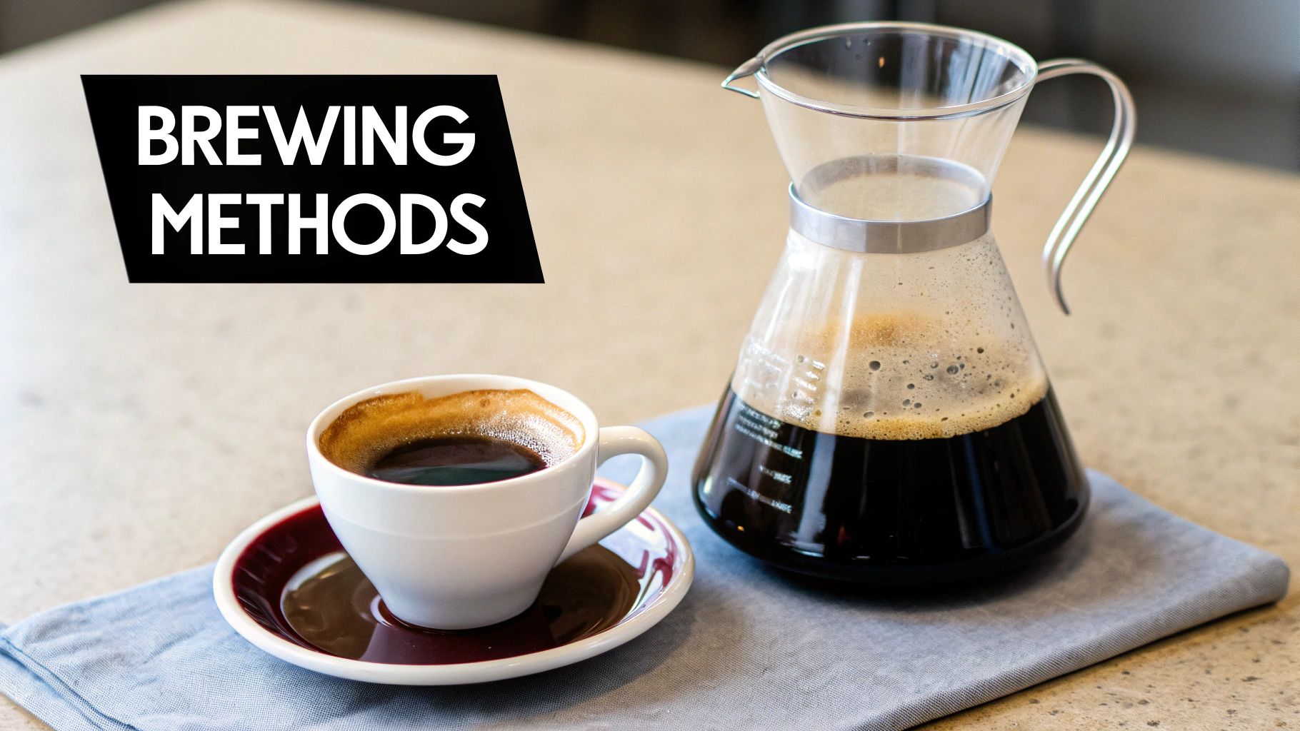 A close-up of a portafilter being filled with finely ground coffee.