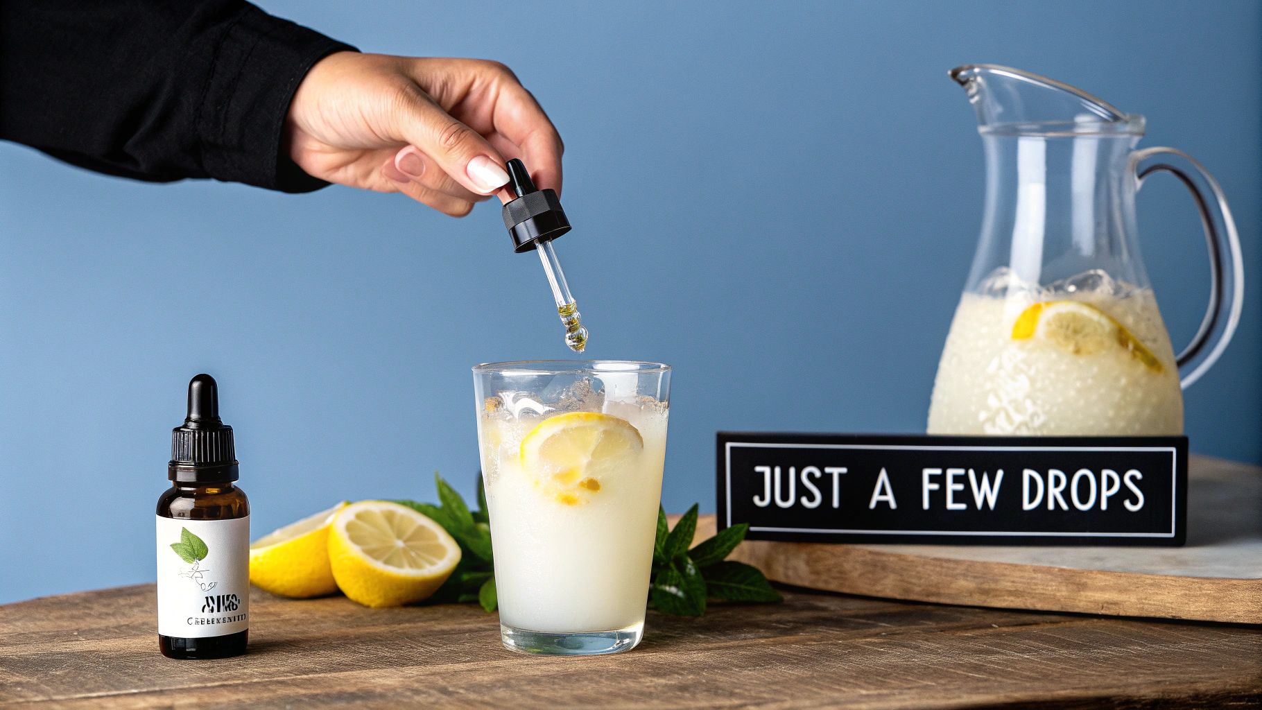 A glass of water infused with orange blossom petals.
