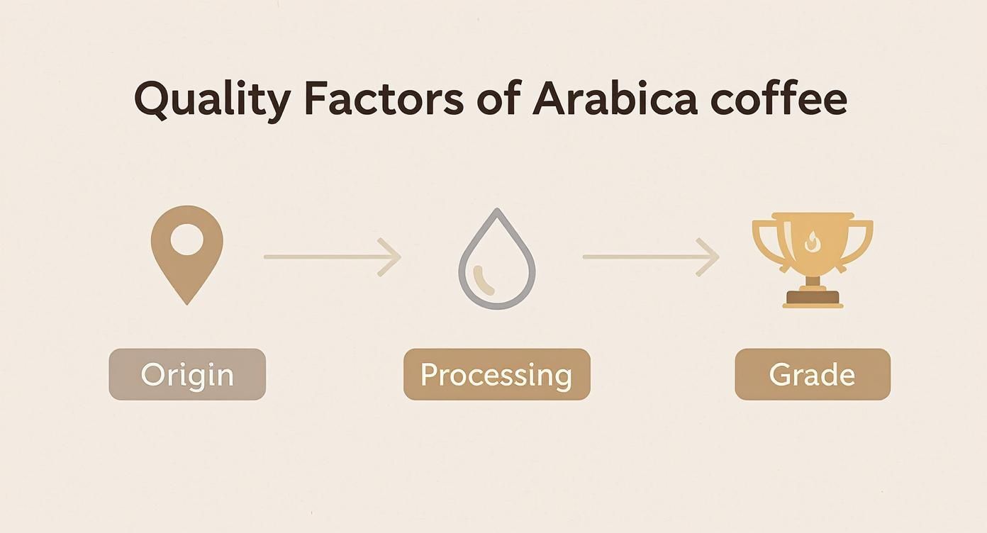 Infographic about arabica coffee bean