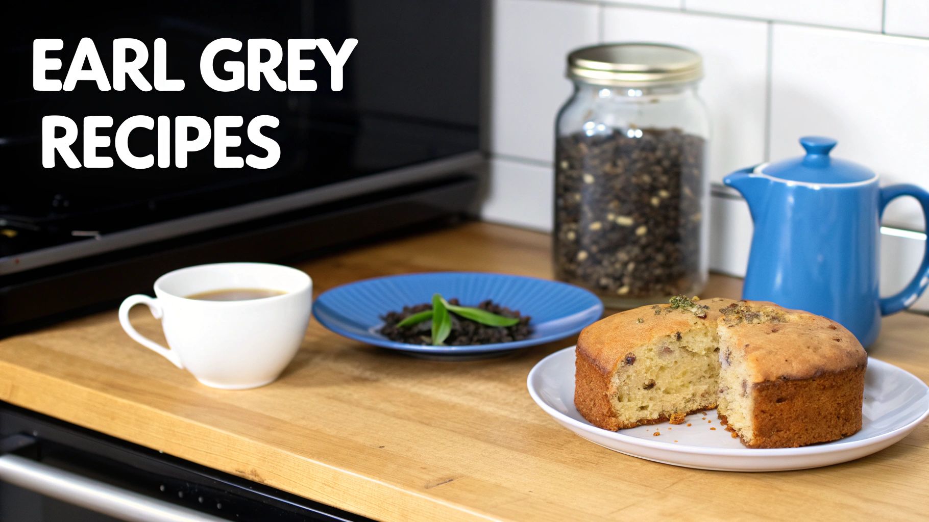 A beautiful slice of Earl Grey infused cake with white frosting on a plate.